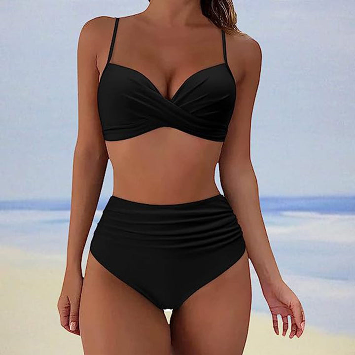 Bikini taille haute élégant pour femmes - Parfait pour l'été et les fêtes sur la plage