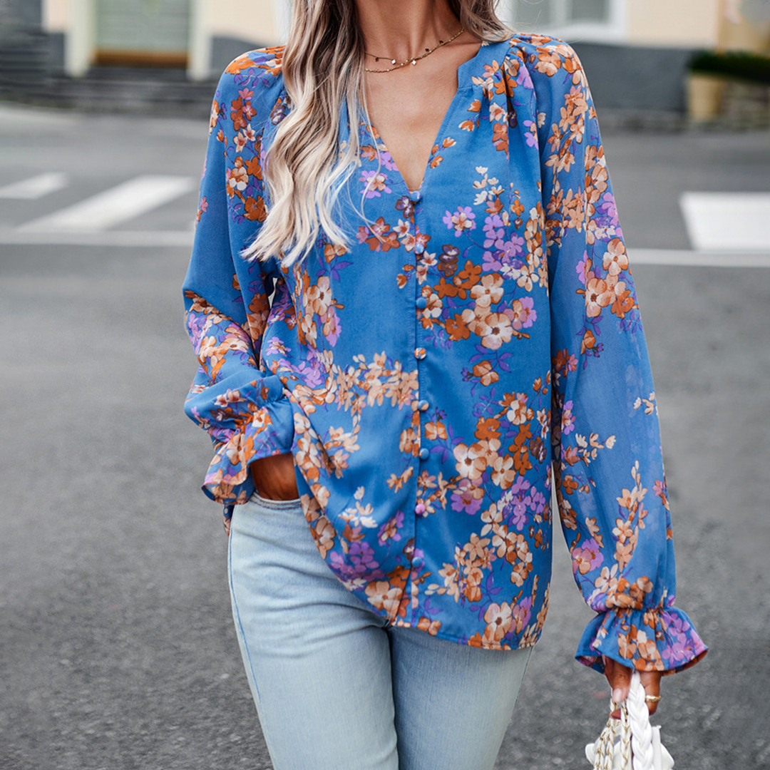 Blossom & Lace - Blouse Fleuri Élégante pour un Look Stylé