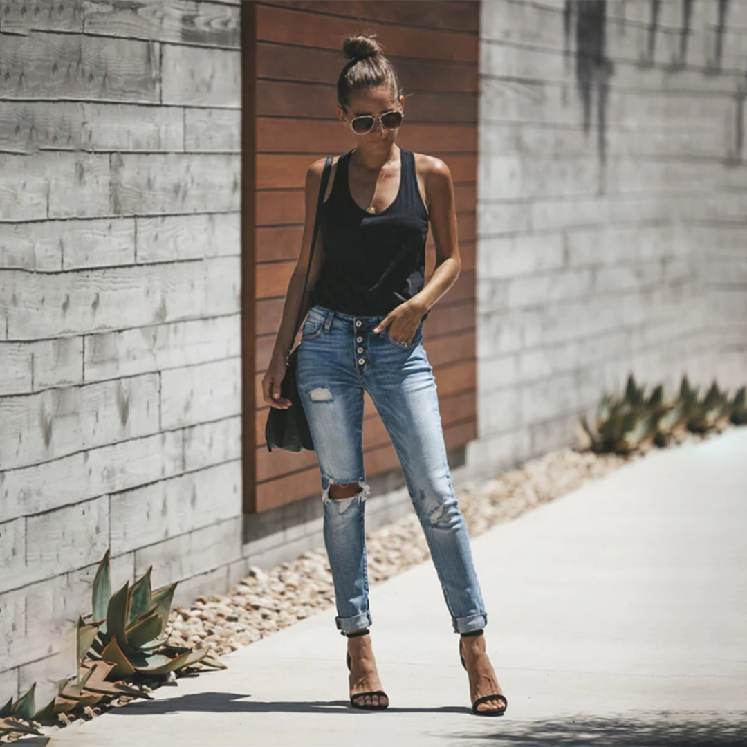 LISELOTTE - Jeans destroyed tendance pour femmes pour un look robuste