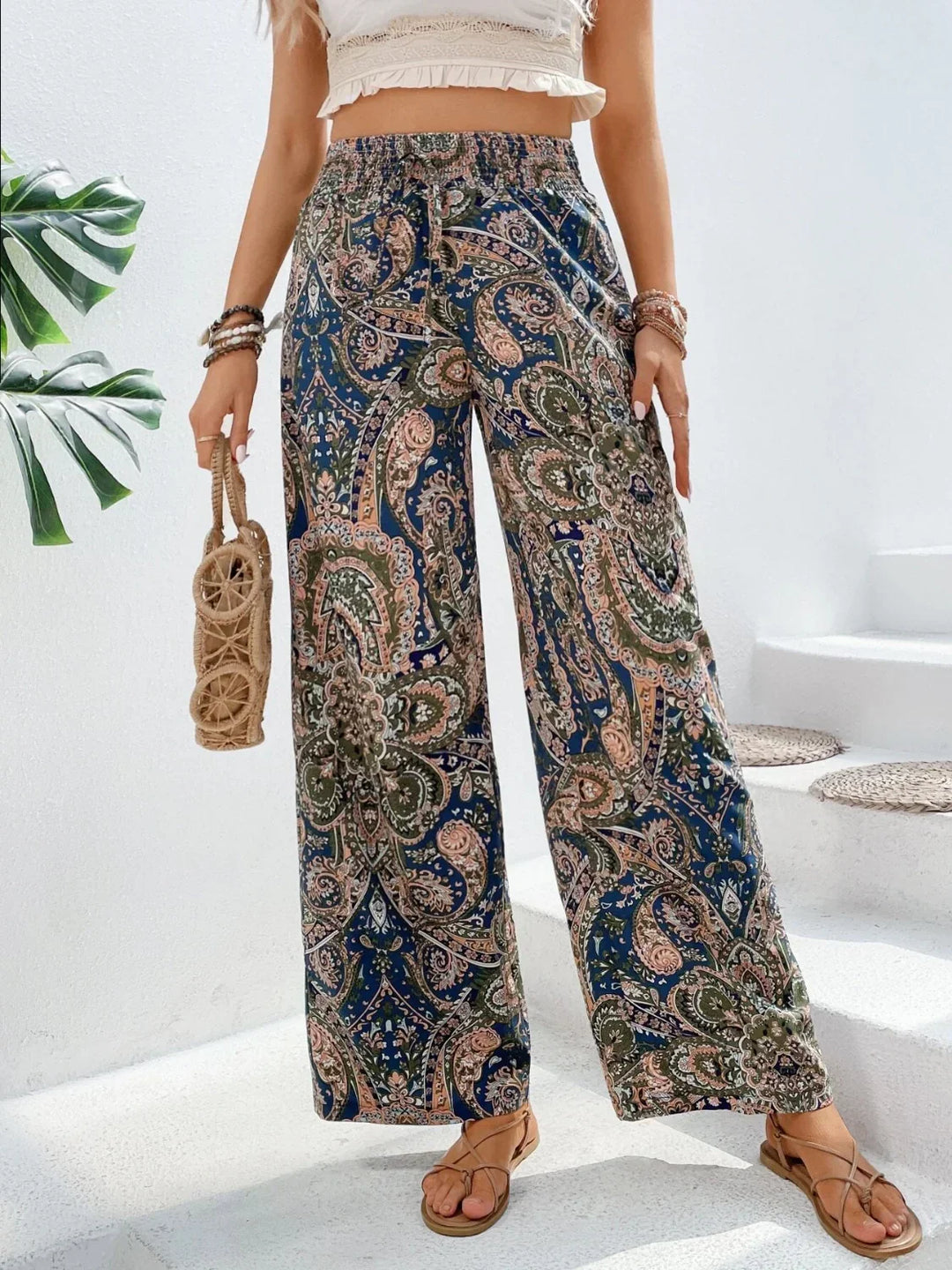Pantalon Imprimé Fluide Bohème pour Style et Confort