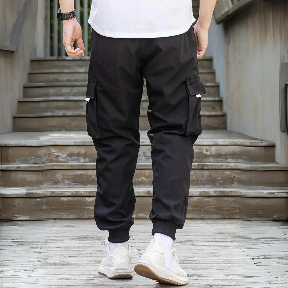 ATHANASIOS - Pantalon cargo stylé pour hommes avec ceinture à cordon de serrage très tendance