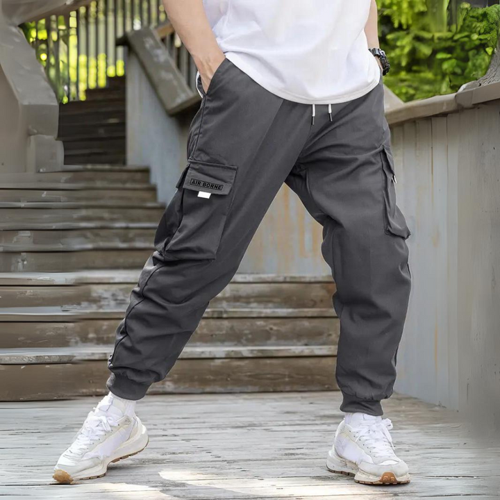 ATHANASIOS - Pantalon cargo stylé pour hommes avec ceinture à cordon de serrage très tendance