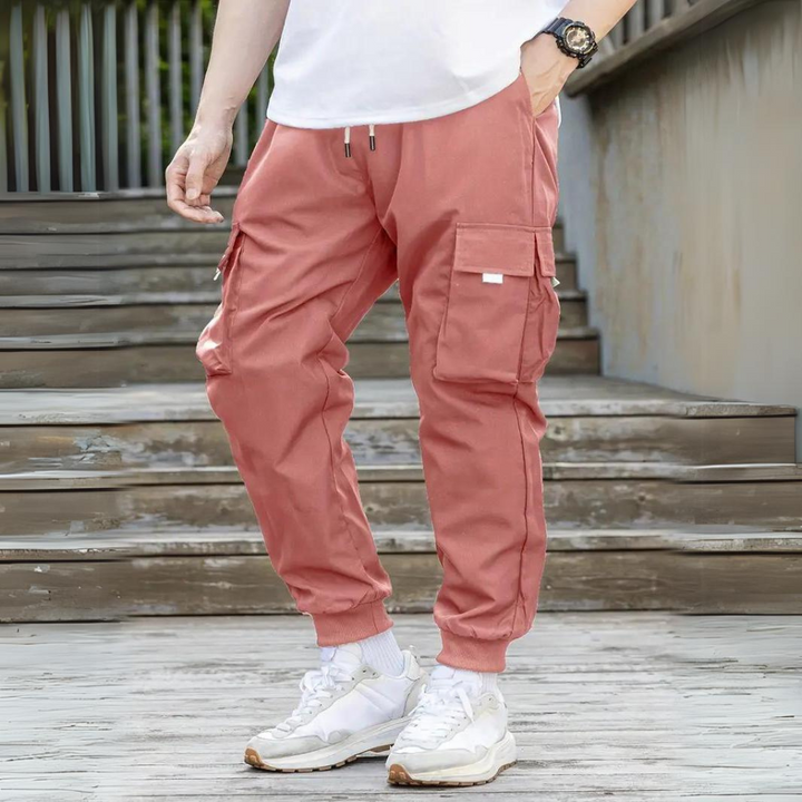ATHANASIOS - Pantalon cargo stylé pour hommes avec ceinture à cordon de serrage très tendance