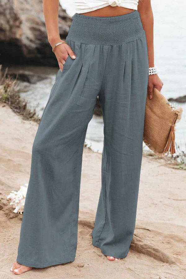 Élégant pantalon en coton et lin d'Alexandra