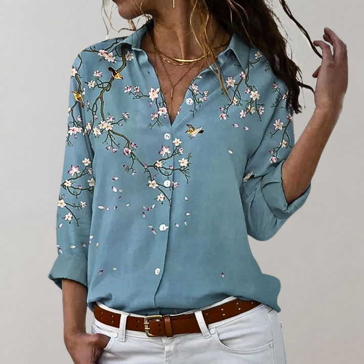 Blossom & Lace - Blouse Fleurs Élégante pour Femmes, Parfaite pour le Printemps