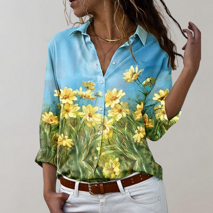 Blossom & Lace - Blouse Fleurs Élégante pour Femmes, Parfaite pour le Printemps
