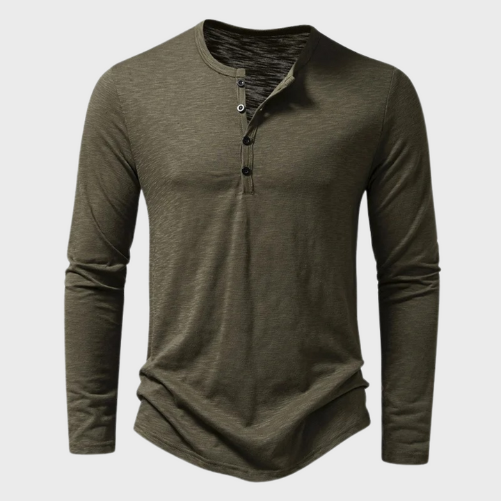 Lennox - Chemise Henley Élégante et Intemporelle pour un Style Chic et Décontracté
