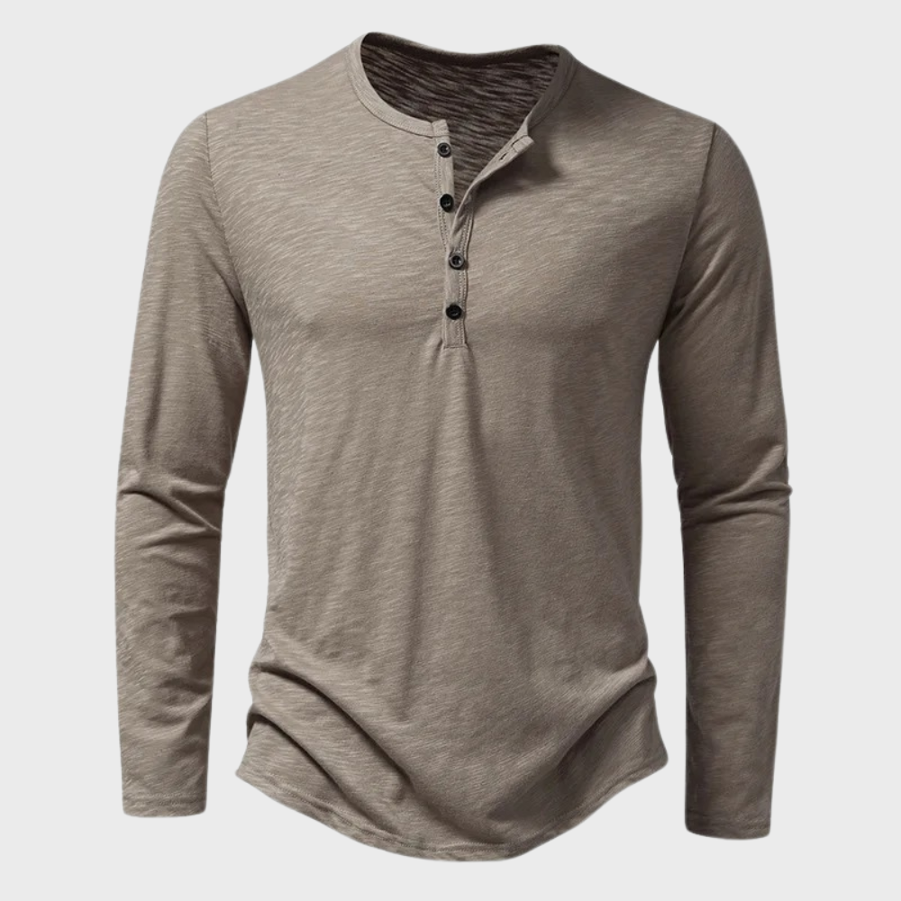 Lennox - Chemise Henley Élégante et Intemporelle pour un Style Chic et Décontracté