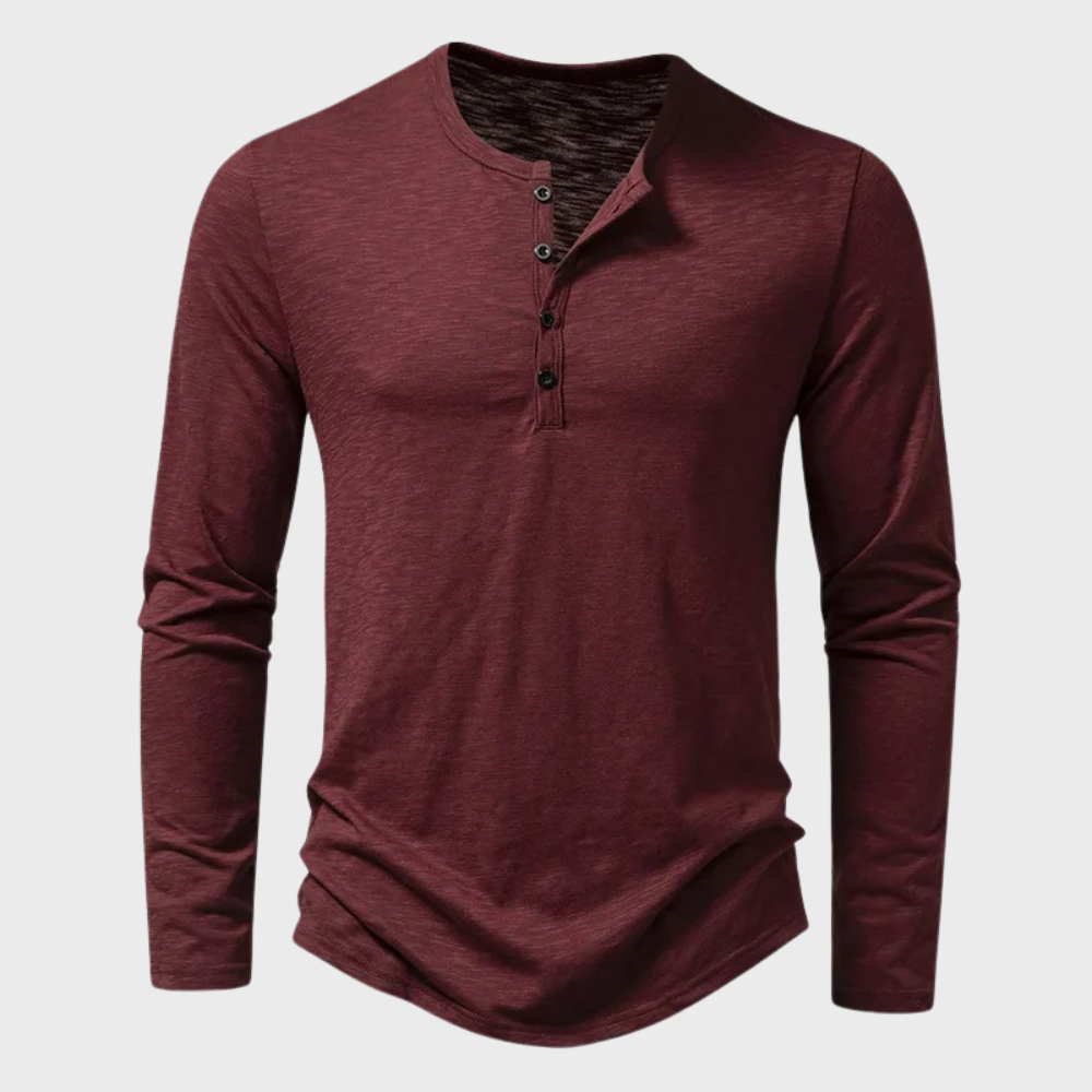 Lennox - Chemise Henley Élégante et Intemporelle pour un Style Chic et Décontracté