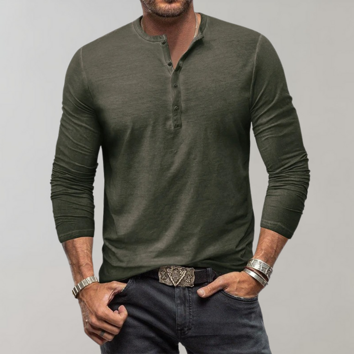 Lennox - Chemise Henley Élégante et Intemporelle pour un Style Chic et Décontracté