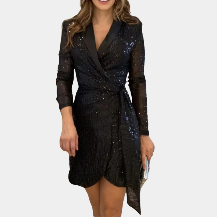 Macy | Robe blazer à sequins scintillants pour femmes - tenue de fête élégante avec une allure blazer raffinée