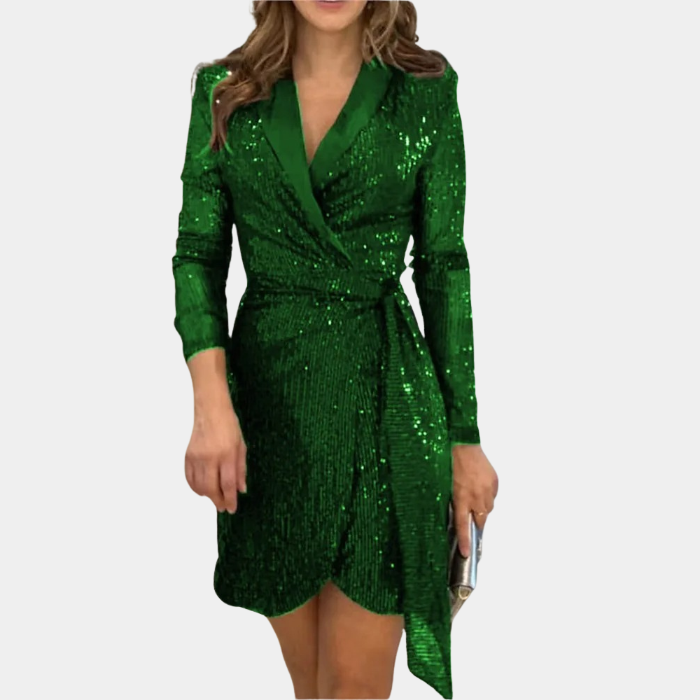 Macy | Robe blazer à sequins scintillants pour femmes - tenue de fête élégante avec une allure blazer raffinée
