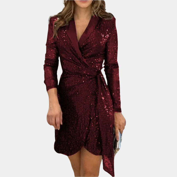 Macy | Robe blazer à sequins scintillants pour femmes - tenue de fête élégante avec une allure blazer raffinée