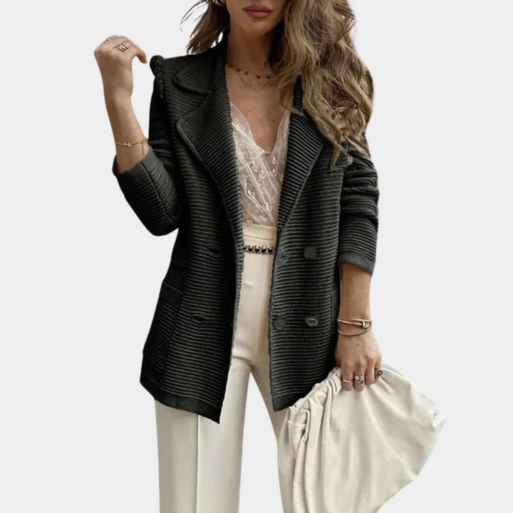 Everine | Blazer pour femme chic et solide avec une texture - Design élégant et ajusté