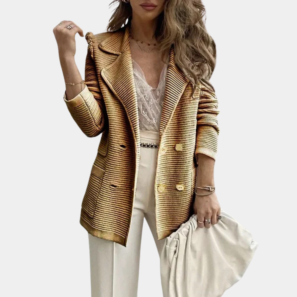 Everine | Blazer pour femme chic et solide avec une texture - Design élégant et ajusté