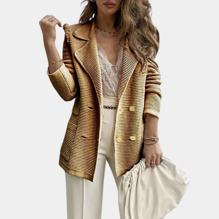 Everine | Blazer pour femme chic et solide avec une texture - Design élégant et ajusté