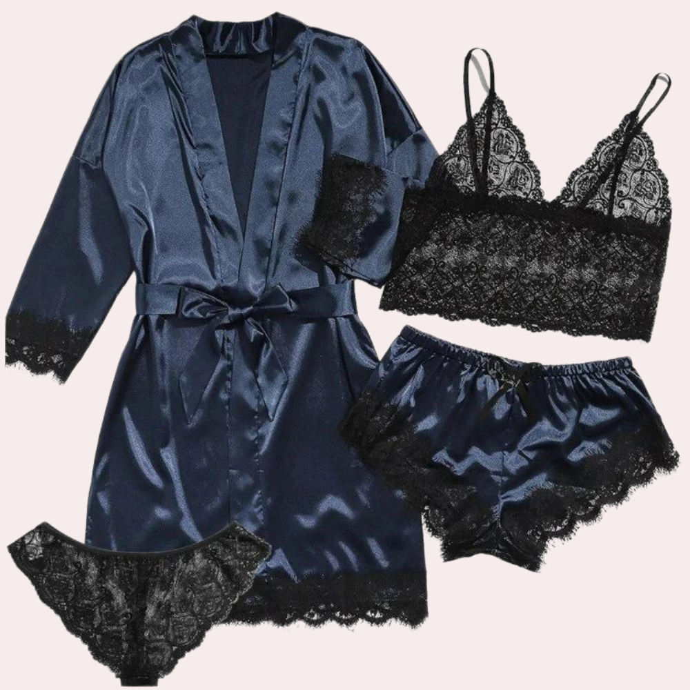 Faites-vous plaisir avec notre ensemble de pyjama de luxe 4 pièces pour femmes