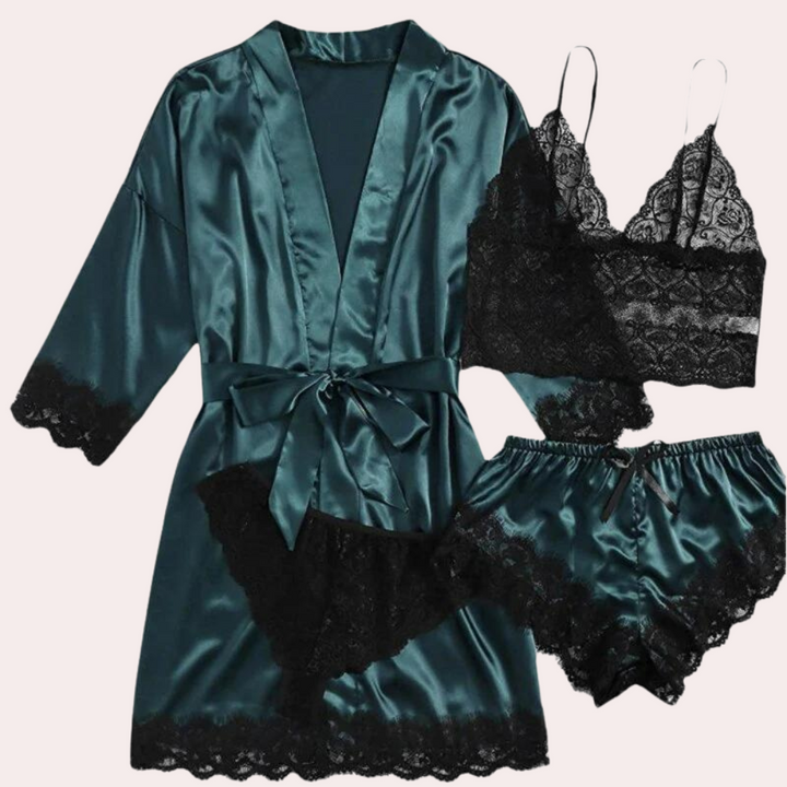 Faites-vous plaisir avec notre ensemble de pyjama de luxe 4 pièces pour femmes