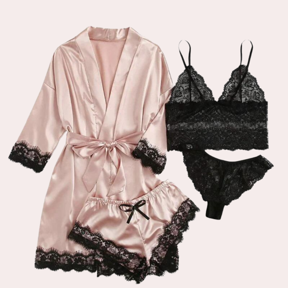 Faites-vous plaisir avec notre ensemble de pyjama de luxe 4 pièces pour femmes