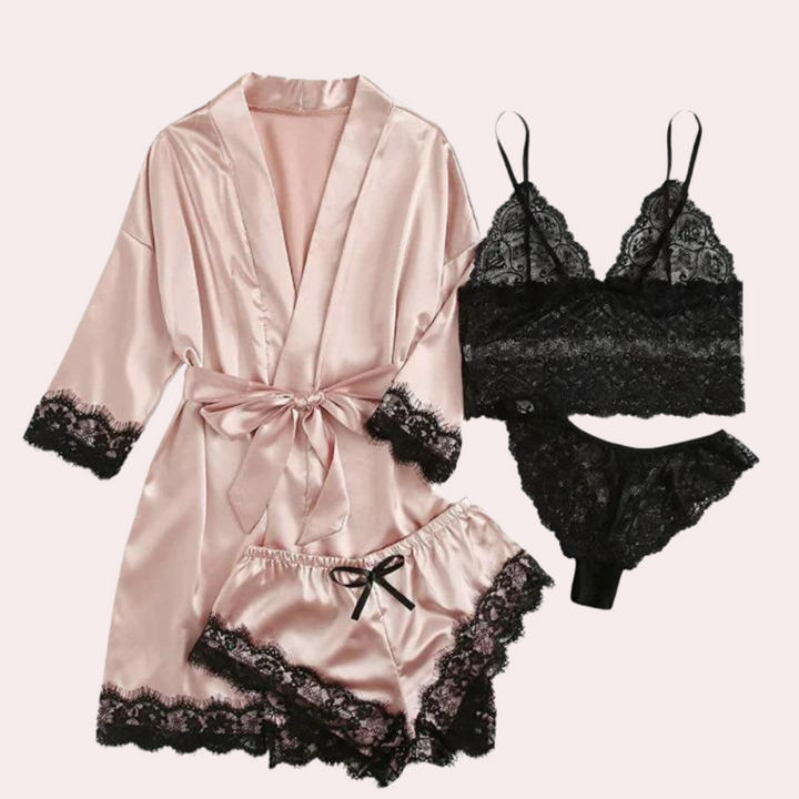 Faites-vous plaisir avec notre ensemble de pyjama de luxe 4 pièces pour femmes