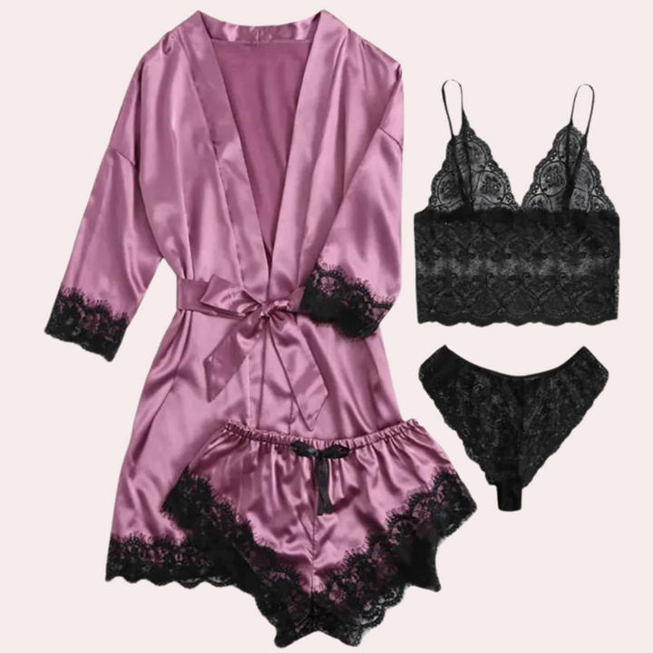Faites-vous plaisir avec notre ensemble de pyjama de luxe 4 pièces pour femmes