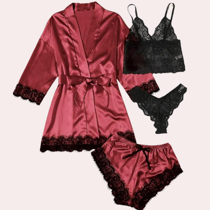 Faites-vous plaisir avec notre ensemble de pyjama de luxe 4 pièces pour femmes
