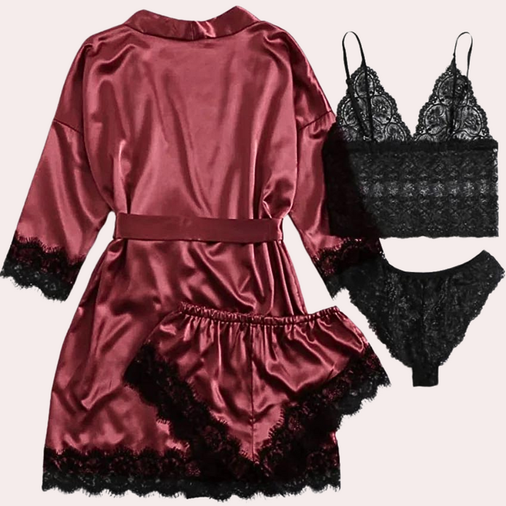 Faites-vous plaisir avec notre ensemble de pyjama de luxe 4 pièces pour femmes
