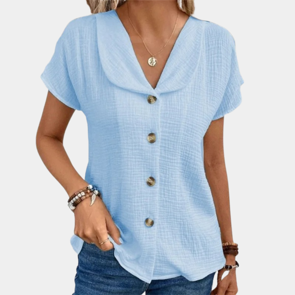 Maud - Haut d'été frais avec une fermeture à nœud élégante pour un look décontracté et chic.