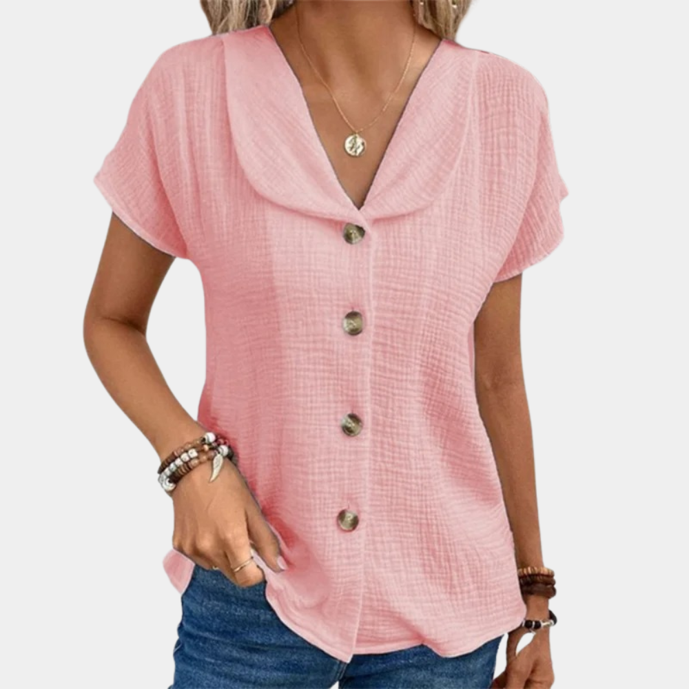 Maud - Haut d'été frais avec une fermeture à nœud élégante pour un look décontracté et chic.