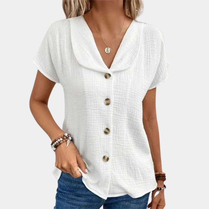 Maud - Haut d'été frais avec une fermeture à nœud élégante pour un look décontracté et chic.