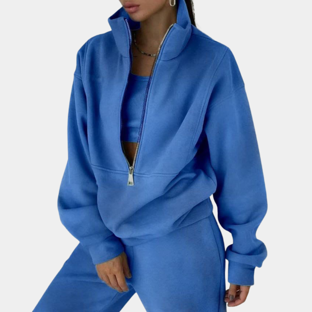 Ensemble d'entraînement pour femmes, pull zipé à la fois élégant et confortable - Eva