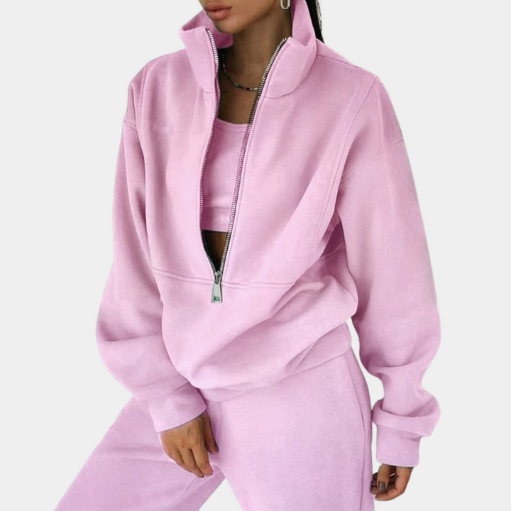 Ensemble d'entraînement pour femmes, pull zipé à la fois élégant et confortable - Eva