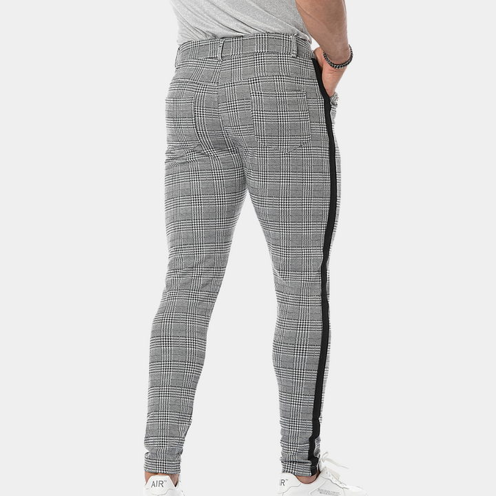 Anton - Pantalon à carreaux d'inspiration vintage pour homme, coupe skinny