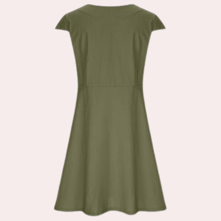 Agnete | Robe Midi Élégante à Manches Courtes - Parfaite pour des Looks Estivaux Décontractés et Élégants