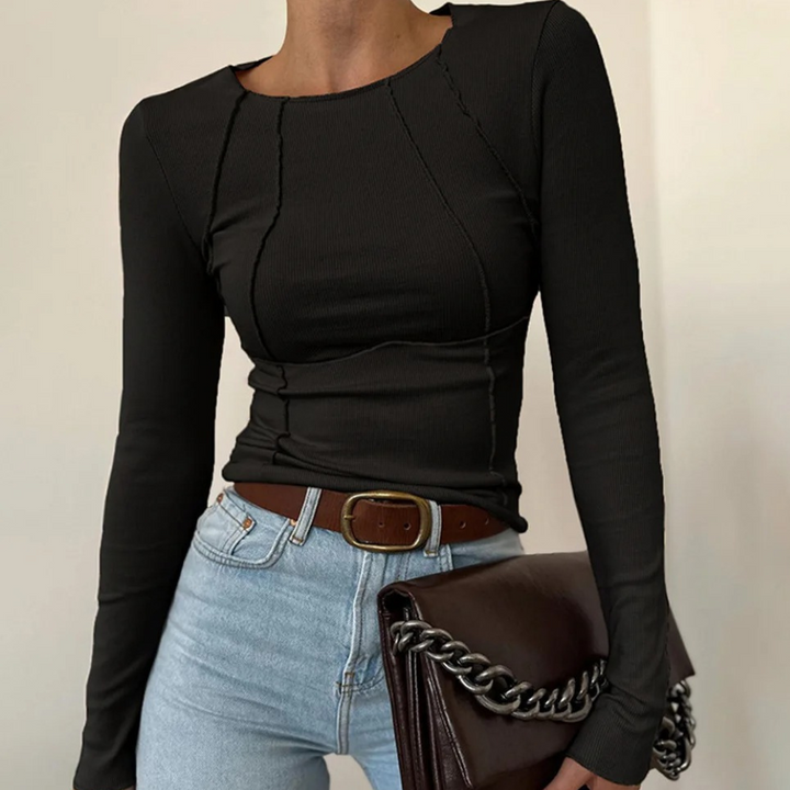 Top stylé à manches longues pour femmes - sobre et élégant