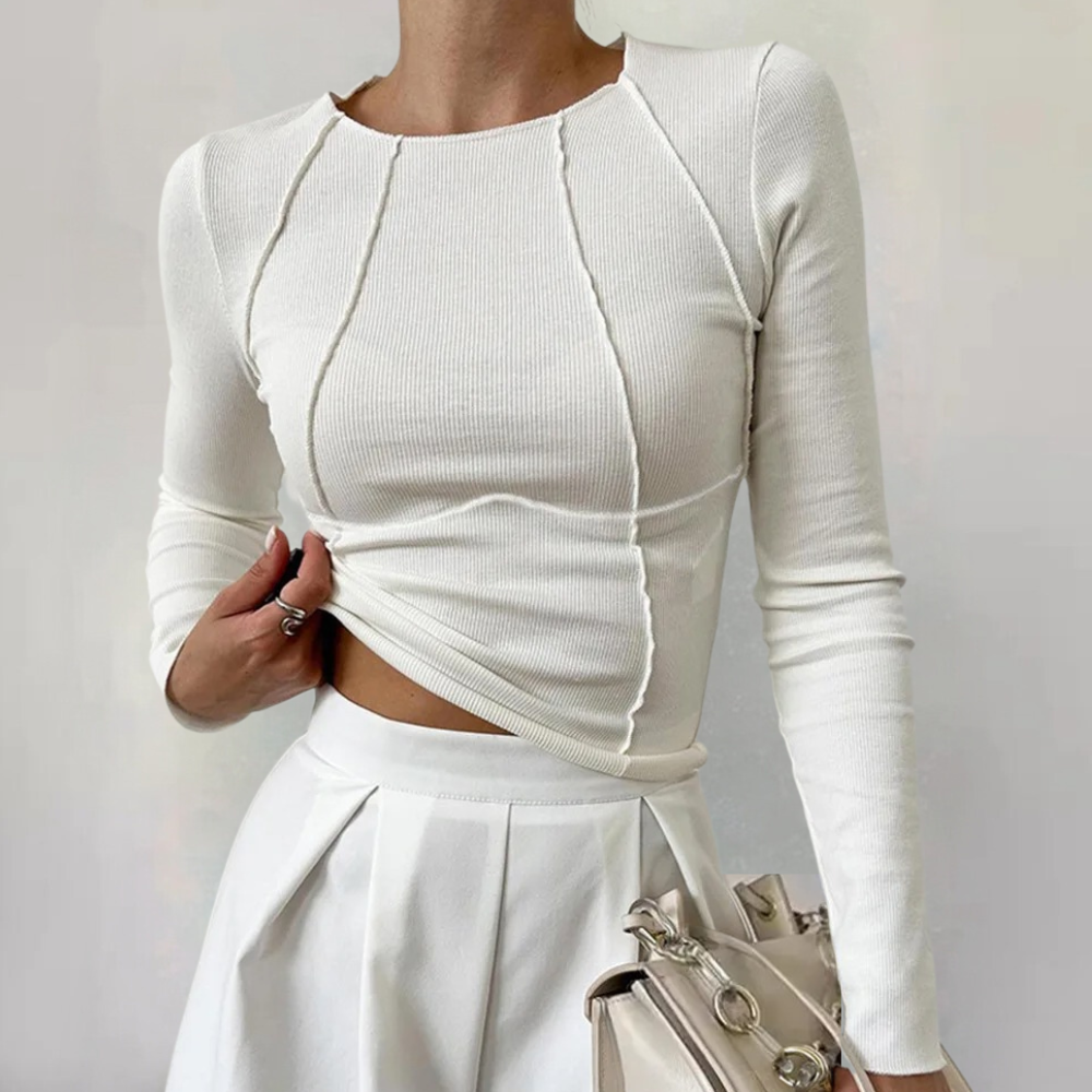 Top stylé à manches longues pour femmes - sobre et élégant