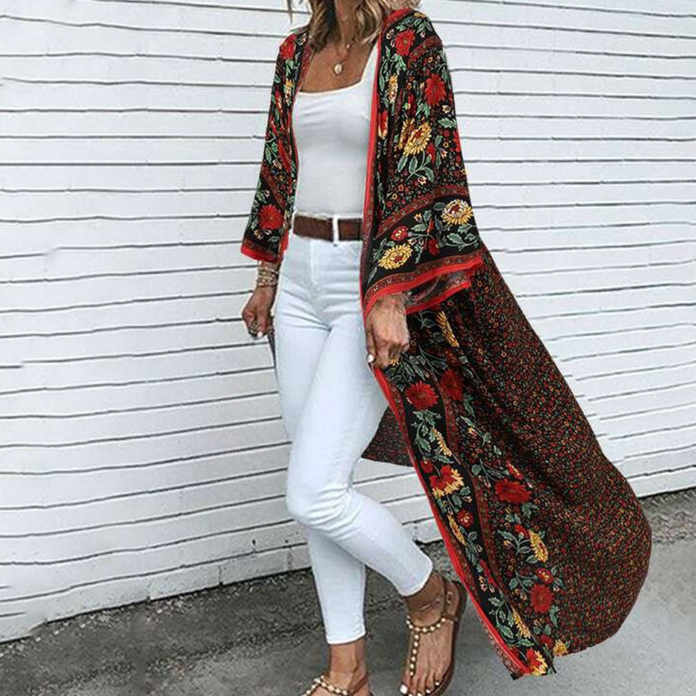 Courtney - Cardigan à manches longues Elegance Bohemian Blossom