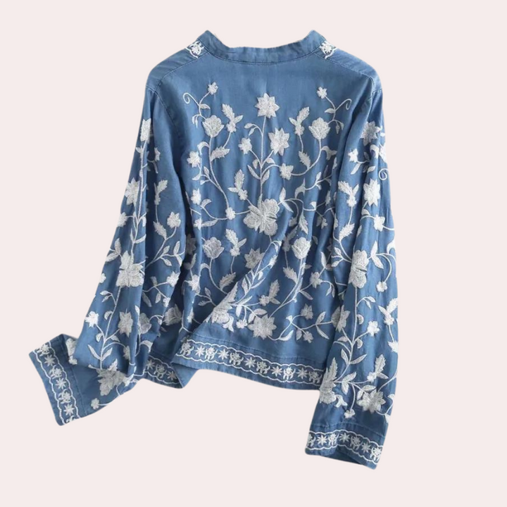 Breanne - Elégant cardigan brodé pour femme avec motif floral