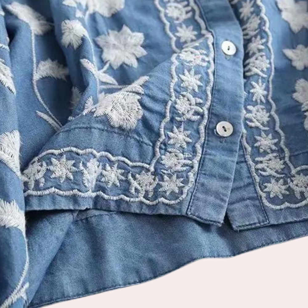 Breanne - Elégant cardigan brodé pour femme avec motif floral