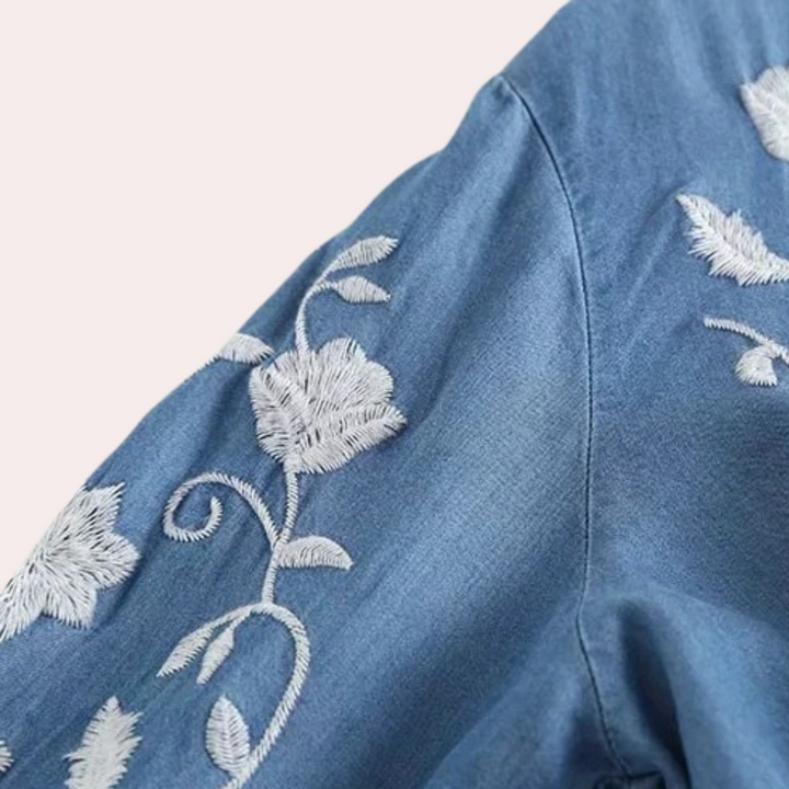 Breanne - Elégant cardigan brodé pour femme avec motif floral