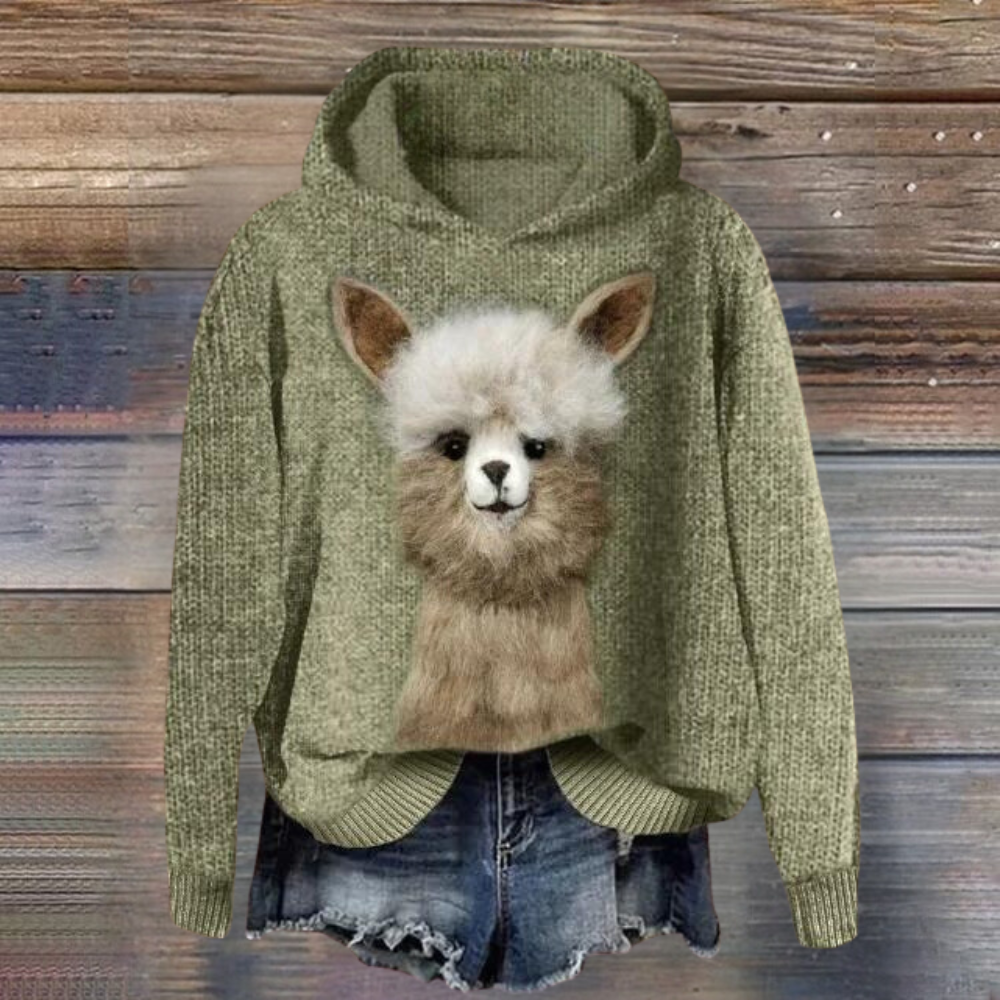 Talia - Pull tendance pour femme avec imprimé animalier vif