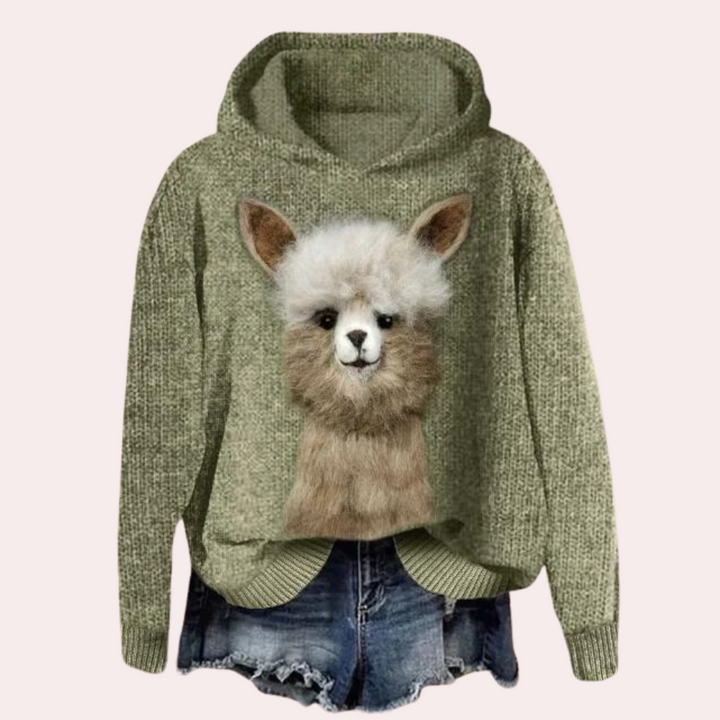 Talia - Pull tendance pour femme avec imprimé animalier vif