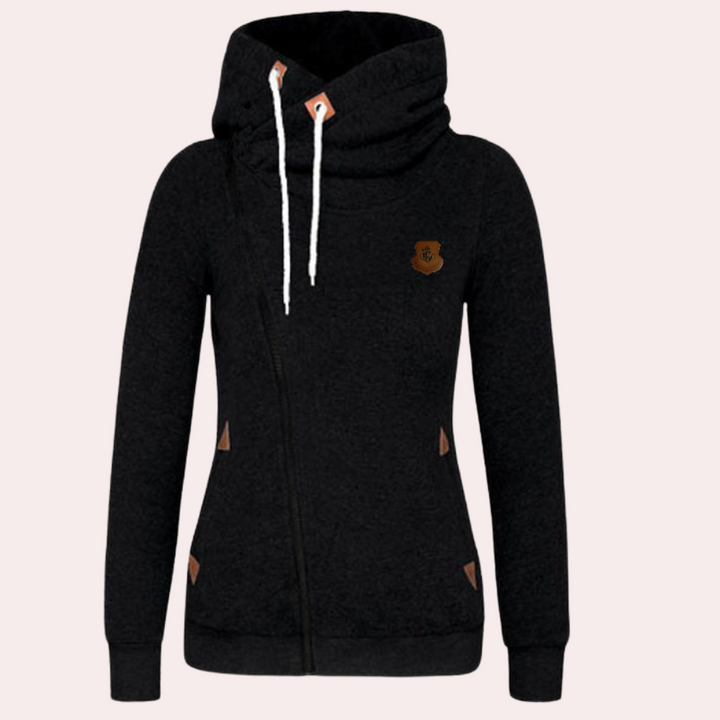 Kanny - Pull stylé pour femme avec fermeture éclair et capuche confortable