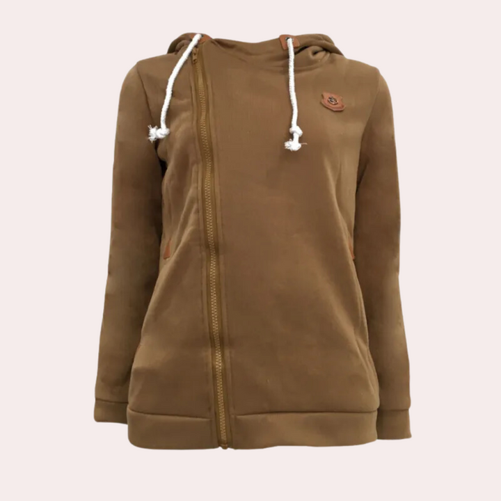 Kanny - Pull stylé pour femme avec fermeture éclair et capuche confortable