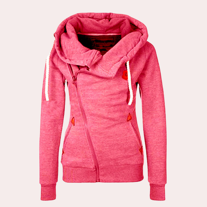 Kanny - Pull stylé pour femme avec fermeture éclair et capuche confortable
