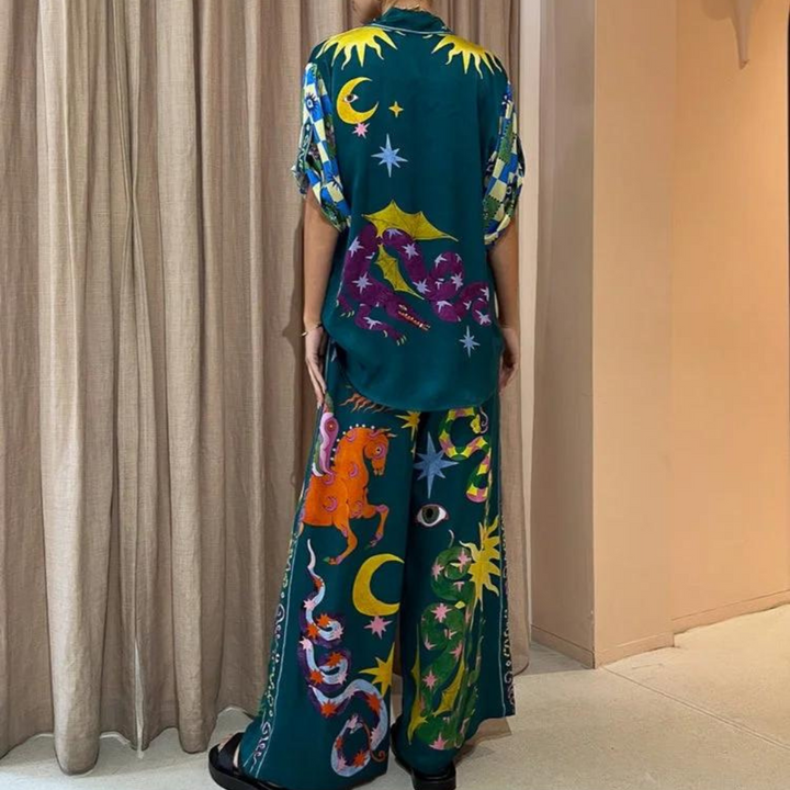 Forina - Tenue 2 pièces stylée et colorée pour femmes avec un flair très tendance