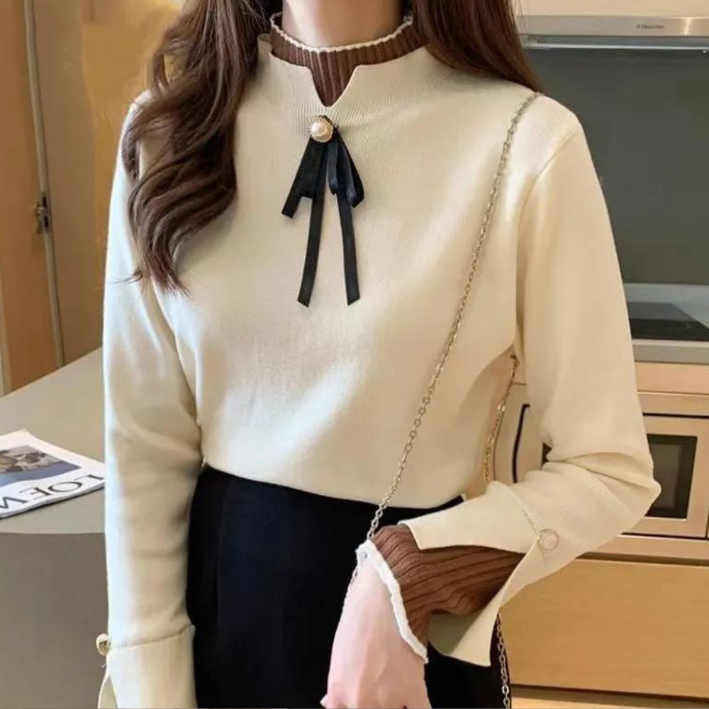 Elowen - Pull Élégant pour Femmes avec Col Montant pour un Look Chic et Chaleureux