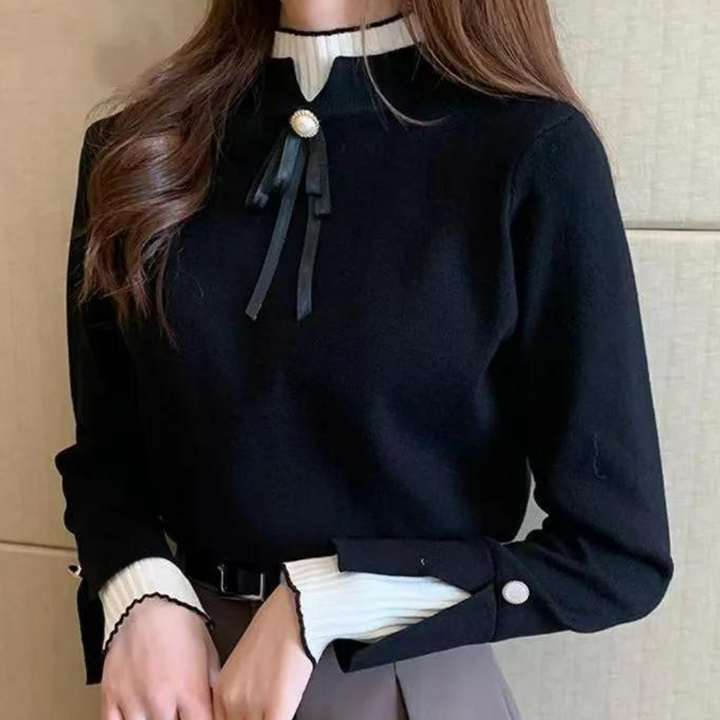 Elowen - Pull Élégant pour Femmes avec Col Montant pour un Look Chic et Chaleureux