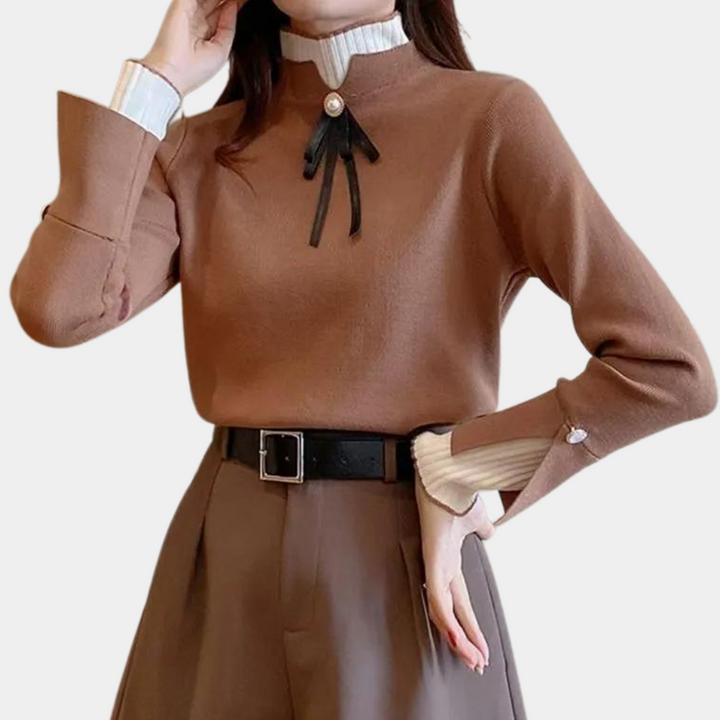Elowen - Pull Élégant pour Femmes avec Col Montant pour un Look Chic et Chaleureux