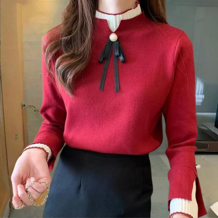 Elowen - Pull Élégant pour Femmes avec Col Montant pour un Look Chic et Chaleureux